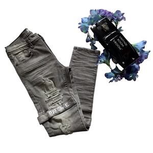 Preme NWOT Grey Wash Distressed Skinny Jeans Men 32